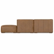 Rex Right Corner Sectional Modular Sofa with Ottoman in Genuine Leather