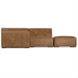Rex Right Corner Sectional Modular Sofa with Ottoman in Genuine Leather