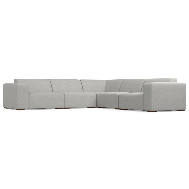 SimpliHome Rex Corner Sectional Modular Sofa in Tightly Woven Performance Fabric