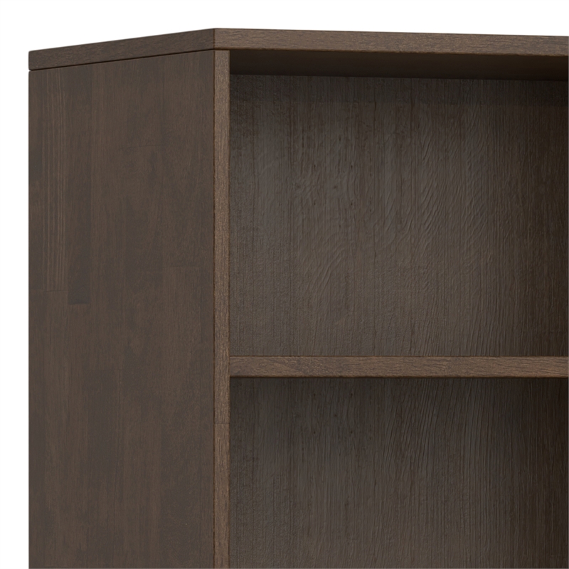 Harper SOLID HARDWOOD 66x 24 inch Modern 5 Shelf Bookcase in Walnut Brown