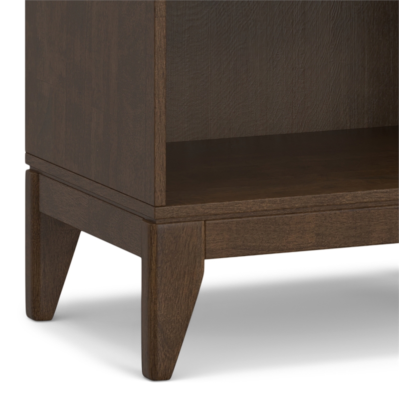 Harper SOLID HARDWOOD 66x 24 inch Modern 5 Shelf Bookcase in Walnut Brown