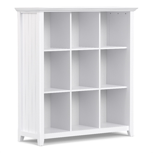 Acadian SOLID WOOD 48x44&quot Transitional 9Cube Bookcase and Storage Unit in White