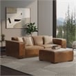 Rex 2-Seater Modular Sofa and Ottoman Set in Genuine Leather