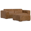 Rex 2-Seater Modular Sofa and Ottoman Set in Genuine Leather