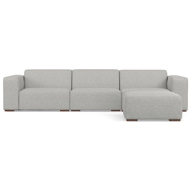 Rex 3-Seater Modular Sofa and Ottoman Set in Tightly Woven Performance Fabric