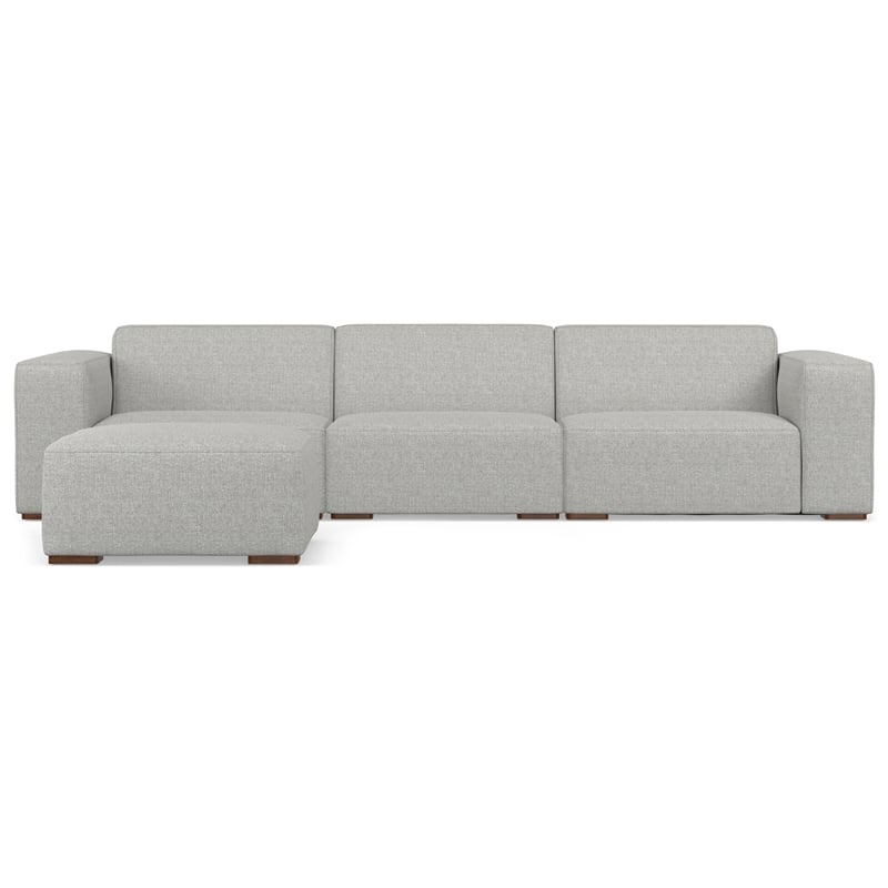 Rex 3-Seater Modular Sofa and Ottoman Set in Tightly Woven Performance Fabric
