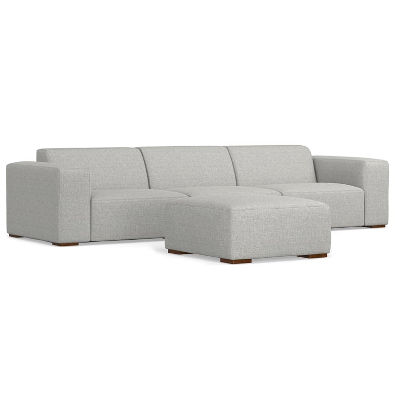 Rex 3-Seater Modular Sofa and Ottoman Set in Tightly Woven Performance Fabric