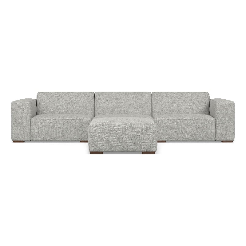 Rex 3-Seater Modular Sofa and Ottoman Set in Tightly Woven Performance Fabric