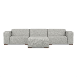 Rex 3-Seater Modular Sofa and Ottoman Set in Tightly Woven Performance Fabric