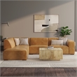 Simpli Home Rex Left Corner Sectional Modular Sofa with Ottoman in Leather