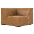 Simpli Home Rex Left Corner Sectional Modular Sofa with Ottoman in Leather