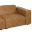Simpli Home Rex Left Corner Sectional Modular Sofa with Ottoman in Leather
