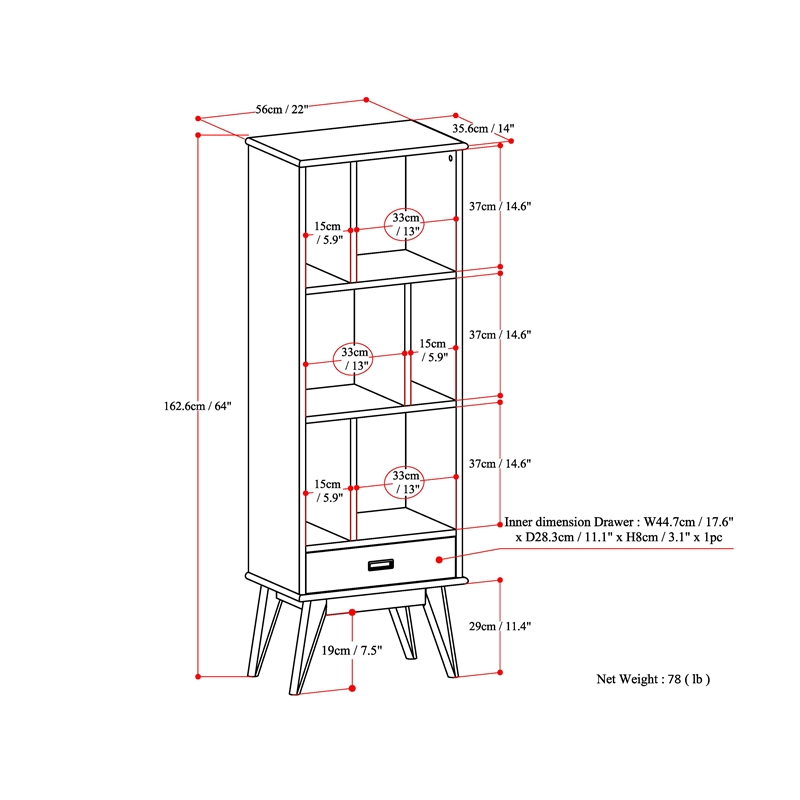 Draper SOLID HARDWOOD 64x 22