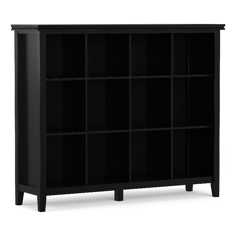 Artisan SOLID WOOD 48 inch x 57 inch Transitional 12 Cube Storage in Black