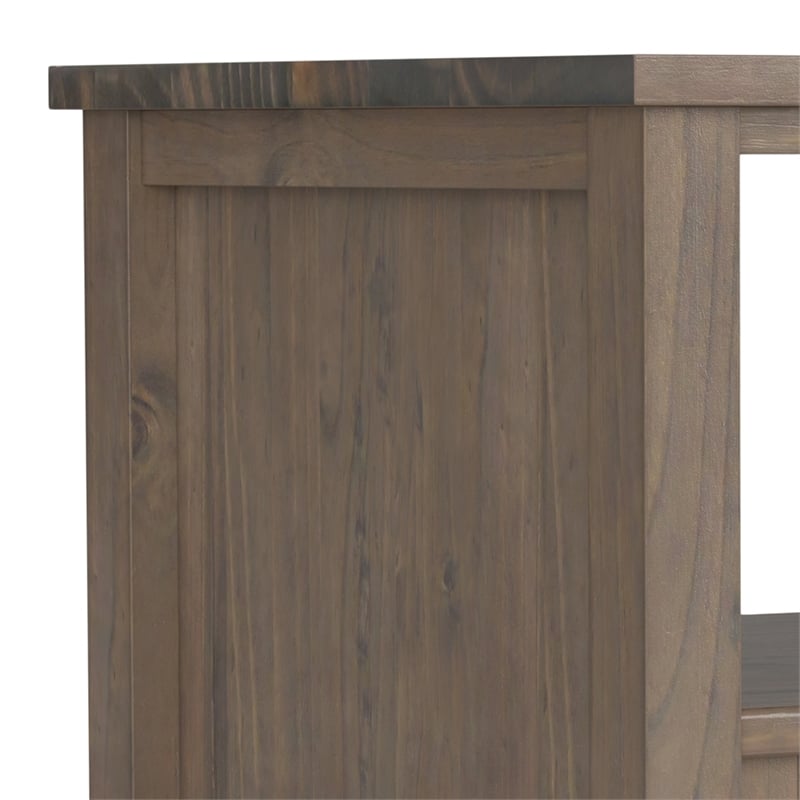 Ela SOLID WOOD 20 inch Wide Rectangle Transitional End Table in Smoky Brown