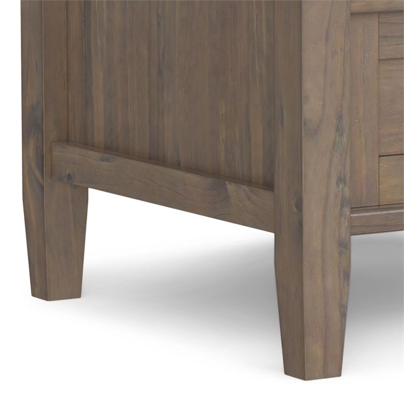 Ela SOLID WOOD 20 inch Wide Rectangle Transitional End Table in Smoky Brown