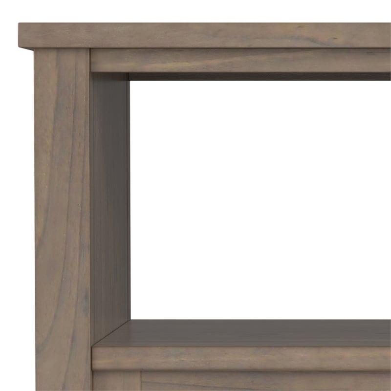 Ela SOLID WOOD 20 inch Wide Rectangle Transitional End Table in Smoky Brown