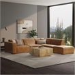 Simpli Home Rex Right Corner Sectional Modular Sofa with Ottoman in  Leather