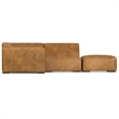 Simpli Home Rex Right Corner Sectional Modular Sofa with Ottoman in  Leather