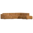Simpli Home Rex Right Corner Sectional Modular Sofa with Ottoman in  Leather