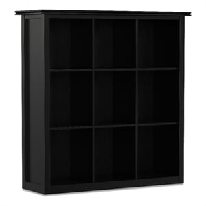 Artisan SOLID WOOD 45x 43&quotTransitional 9Cube Bookcase and Storage Unit in Black