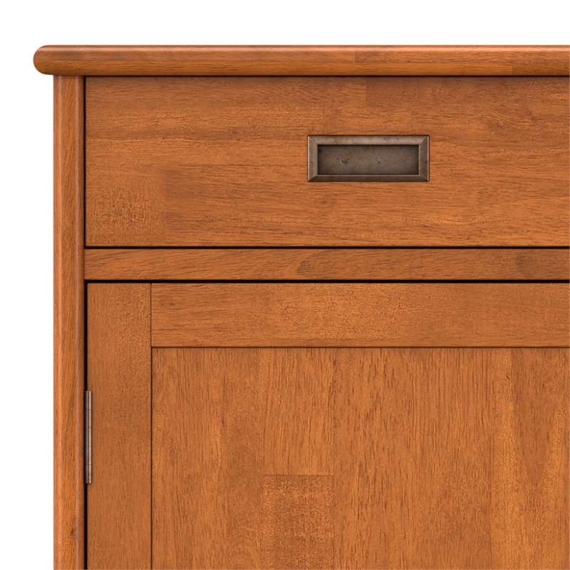 Draper SOLID HARDWOOD 36inch Wide Modern Entryway Storage Cabinet in Teak Brown