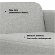 Simpli Home Rex Right Chaise Sofa Module in Tightly Woven Performance Fabric