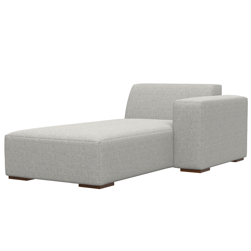 Simpli Home Rex Right Chaise Sofa Module in Tightly Woven Performance Fabric