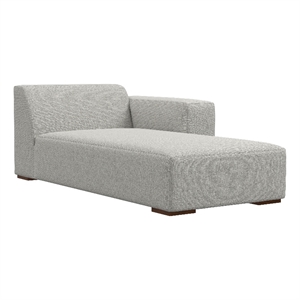 Simpli Home Rex Right Chaise Sofa Module in Tightly Woven Performance Fabric