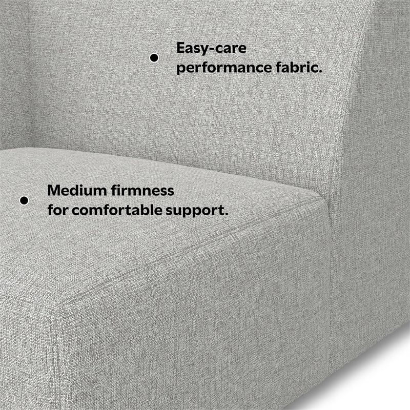 Simpli Home Rex Corner Sofa Module in Tightly Woven Performance Fabric