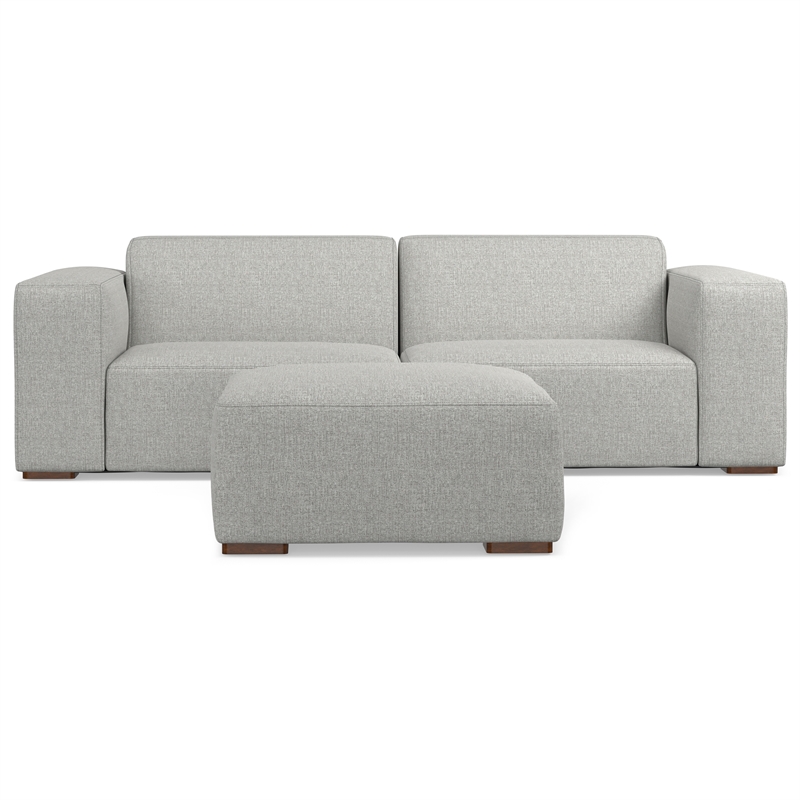 Rex 2-Seater Modular Sofa and Ottoman Set in Tightly Woven Performance Fabric