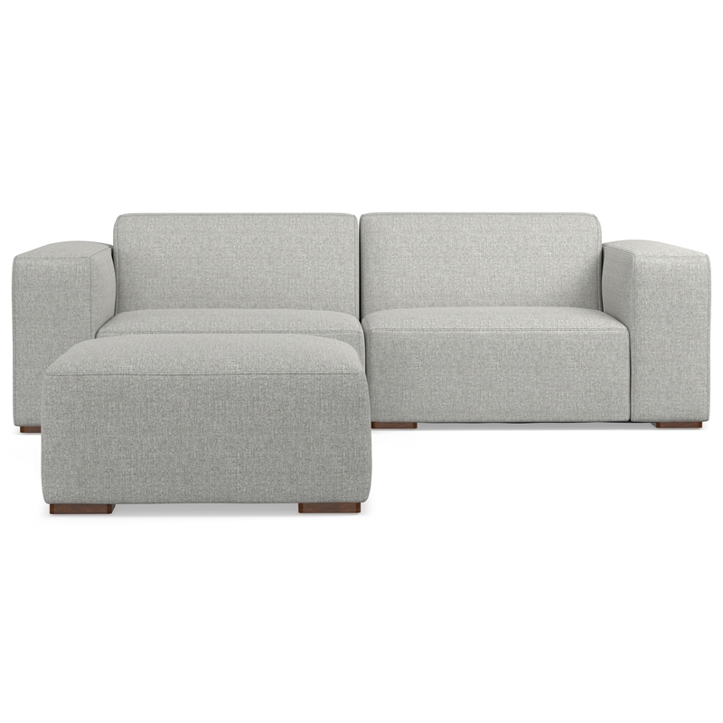 Rex 2-Seater Modular Sofa and Ottoman Set in Tightly Woven Performance Fabric