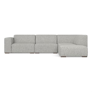 Rex RightCorner Sectional Modular Sofa with Ottoman in Woven Performance Fabric