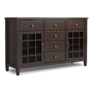 Connaught WOOD 60x18&quotRectangle Traditional Sideboard Buffet in Chestnut Brown