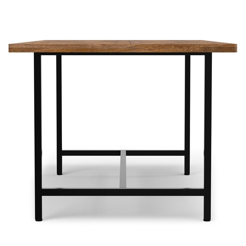Campbell 72 inch x 36 inch Rectangle Modern Industrial Dining Table in Burnt Wax