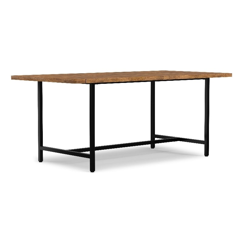 Campbell 72 inch x 36 inch Rectangle Modern Industrial Dining Table in Burnt Wax
