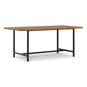 Campbell 72 inch x 36 inch Rectangle Modern Industrial Dining Table in Burnt Wax