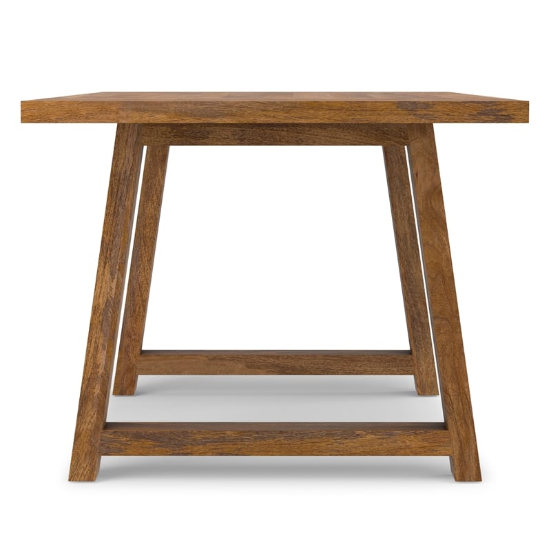 Whitley 72 inch Wide Solid Mango Farmhouse Dining Table in Burnt Wax