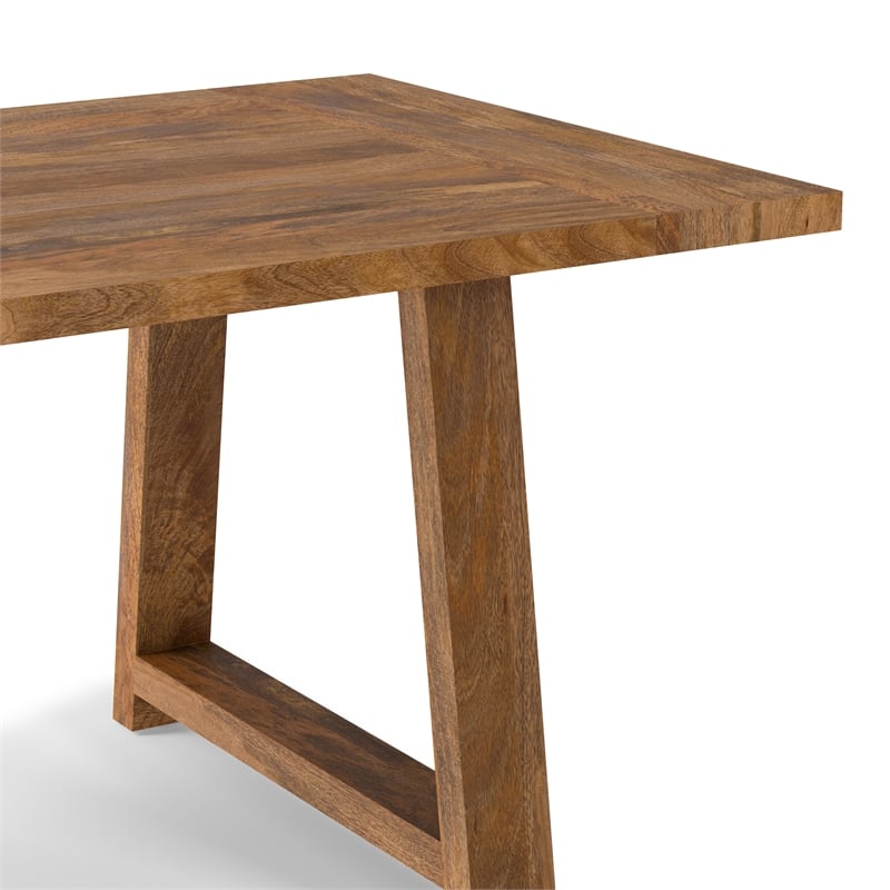 Whitley 72 inch Wide Solid Mango Farmhouse Dining Table in Burnt Wax