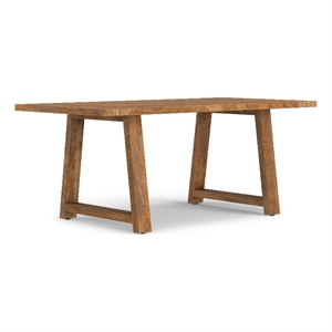 Whitley 72 inch Wide Solid Mango Farmhouse Dining Table in Burnt Wax