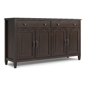 Connaught 67&quot WD Wood Sideboard Buffet Storage Cabinet in Dark Chestnut Brown