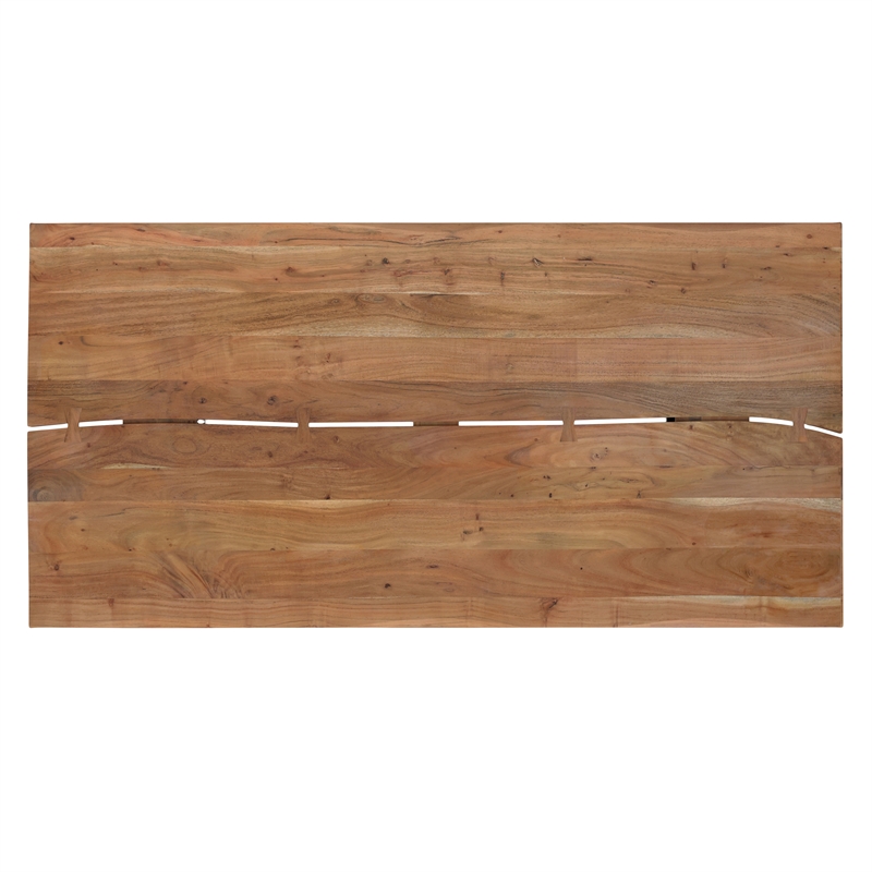 Fieldcrest 72 x 36 inch Rectangle Modern Industrial Dining Table in Natural