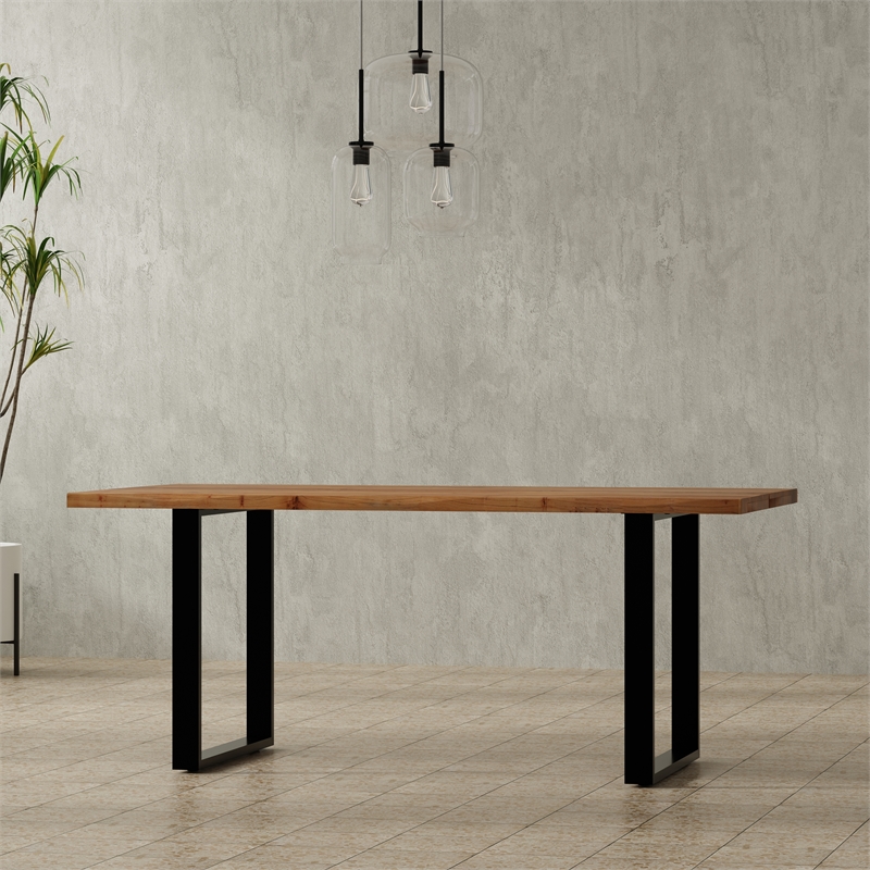 Fieldcrest 72 x 36 inch Rectangle Modern Industrial Dining Table in Natural
