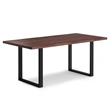 Fieldcrest 72x36 inch Rectangle Modern Industrial Dining Table in Dark Walnut
