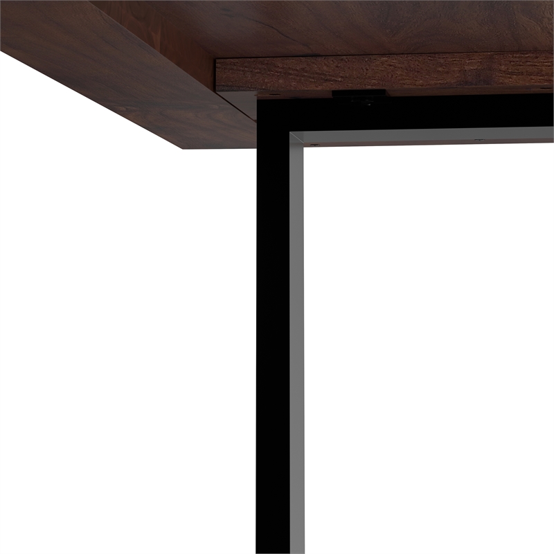 Fieldcrest 72x36 inch Rectangle Modern Industrial Dining Table in Dark Walnut