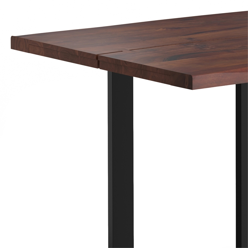 Fieldcrest 72x36 inch Rectangle Modern Industrial Dining Table in Dark Walnut