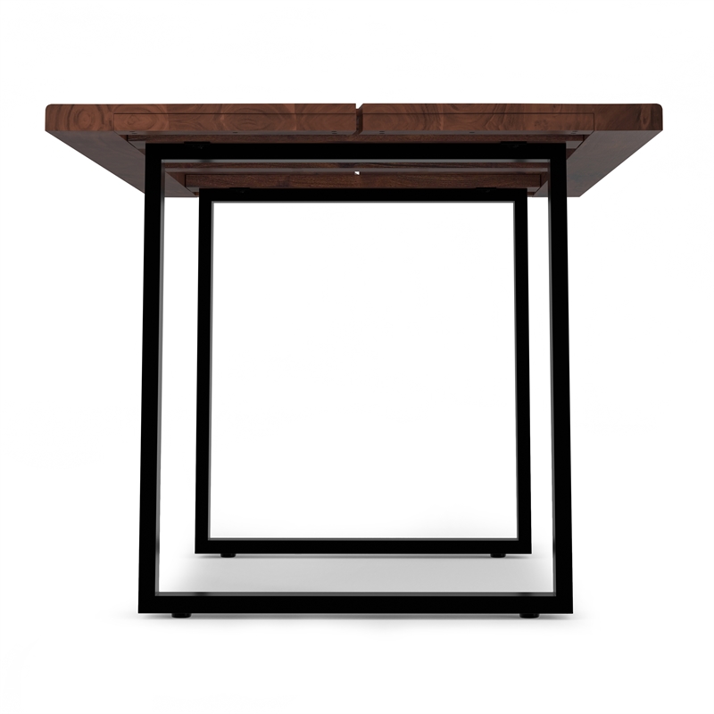 Fieldcrest 72x36 inch Rectangle Modern Industrial Dining Table in Dark Walnut