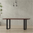 Fieldcrest 72x36 inch Rectangle Modern Industrial Dining Table in Dark Walnut