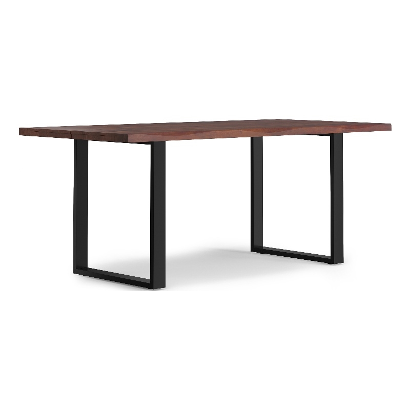 Fieldcrest 72x36 inch Rectangle Modern Industrial Dining Table in Dark Walnut