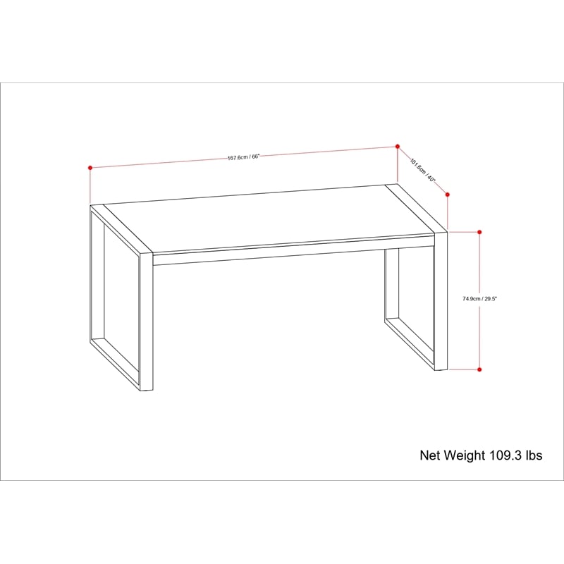 McKenzie 66x40 inch Rectangle Modern Industrial Dining Table in Smoky Gray